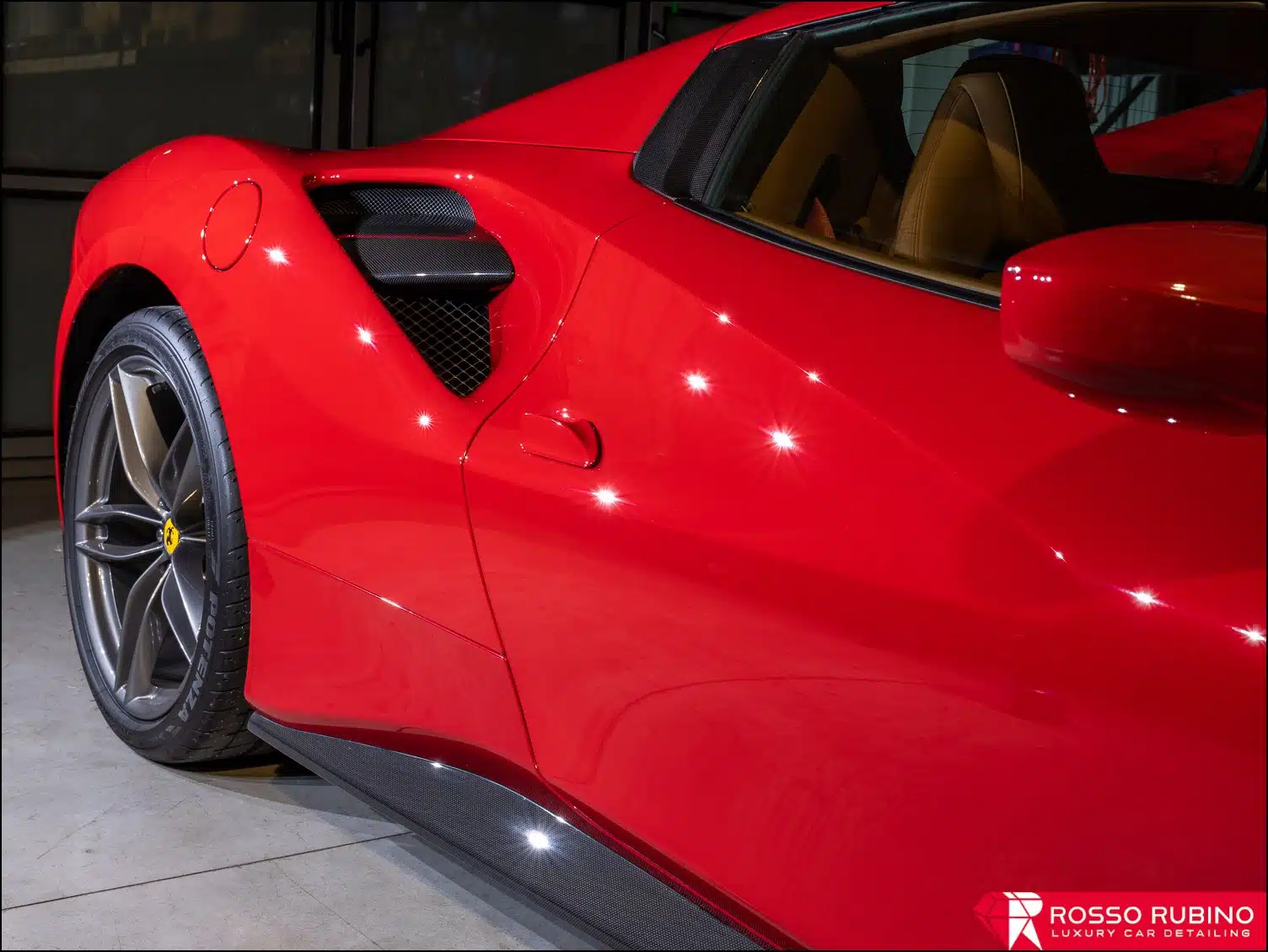 Ferrari 488 GTB 33 rosso rubino car detailing 488 pellicole ppf paint protection film 007