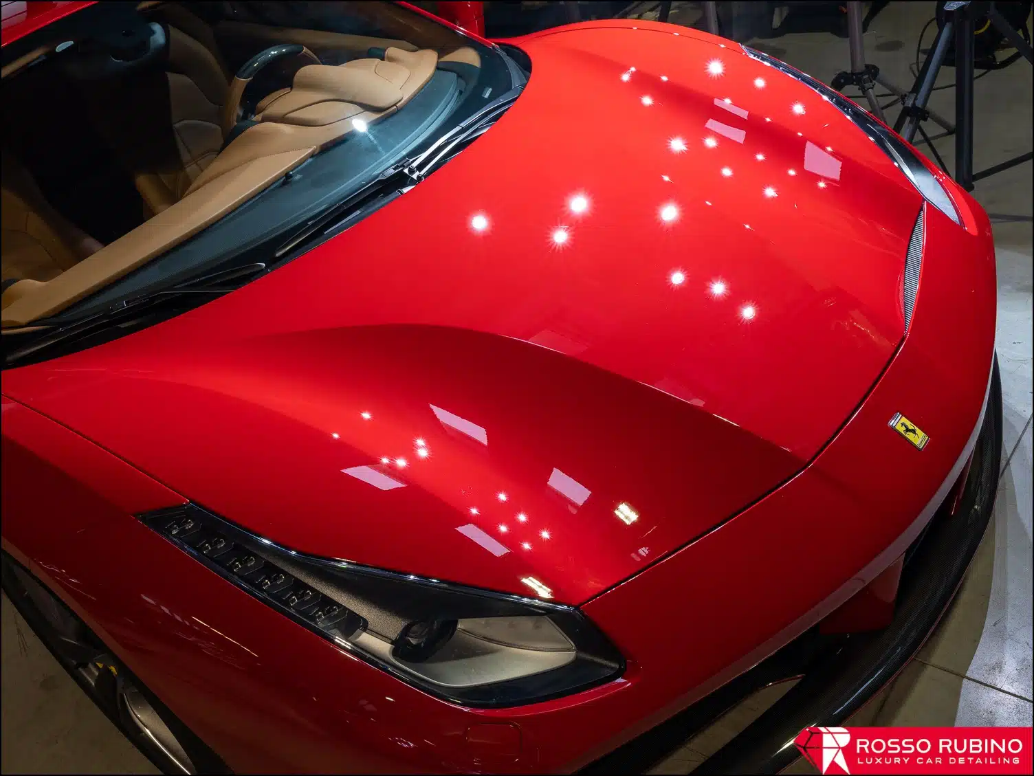 Ferrari 488 GTB 9 rosso rubino car detailing 488 pellicole ppf paint protection film 010
