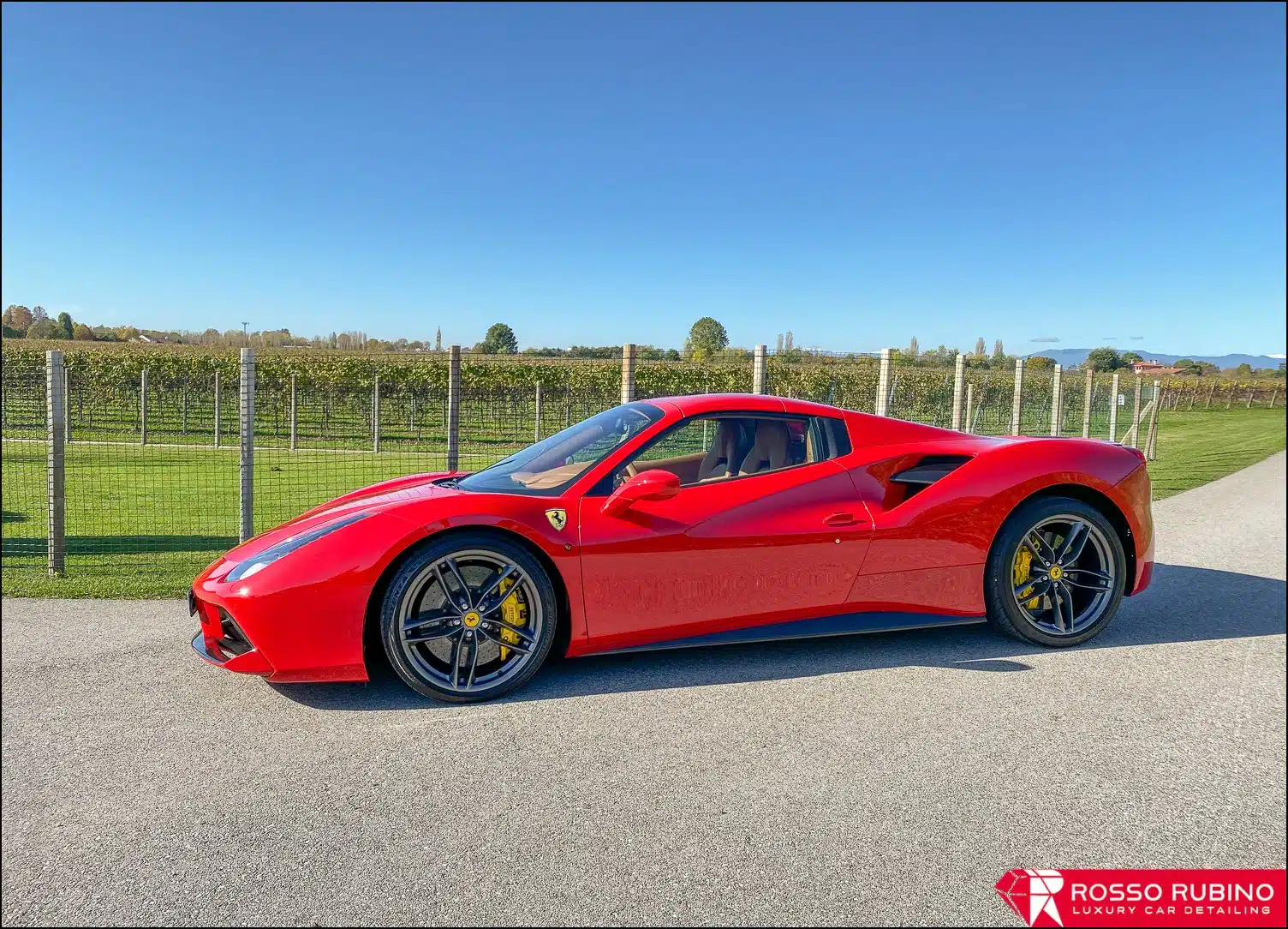 Ferrari 488 GTB 58 rosso rubino car detailing 488 pellicole ppf paint protection film 023