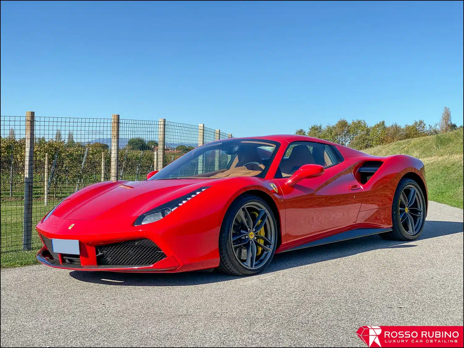 Ferrari 488 GTB 62 rosso rubino car detailing 488 pellicole ppf paint protection film 027
