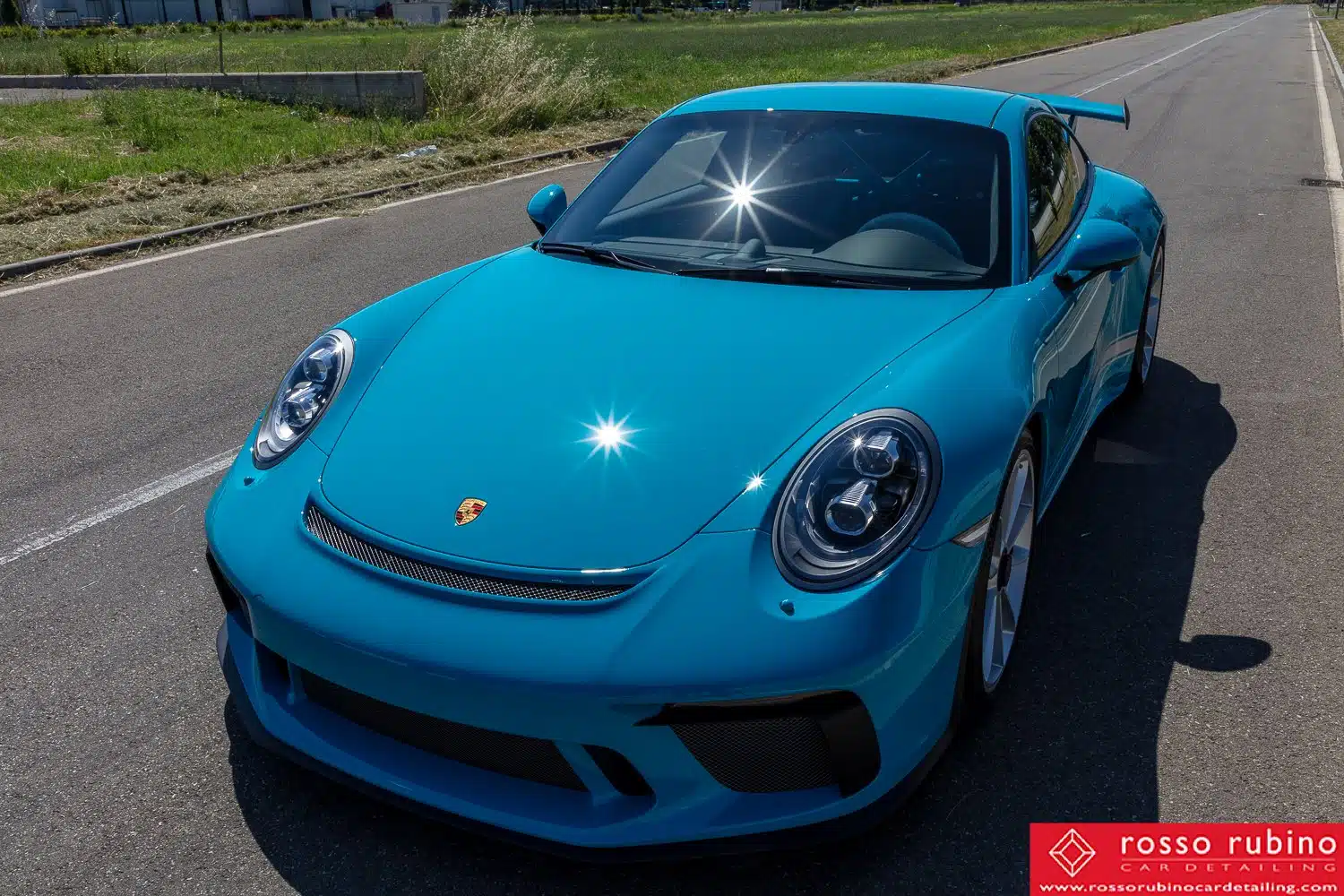 Porsche GT3 991 25 rosso rubino car detailing gt3 pellicole ppf paint protection film 024