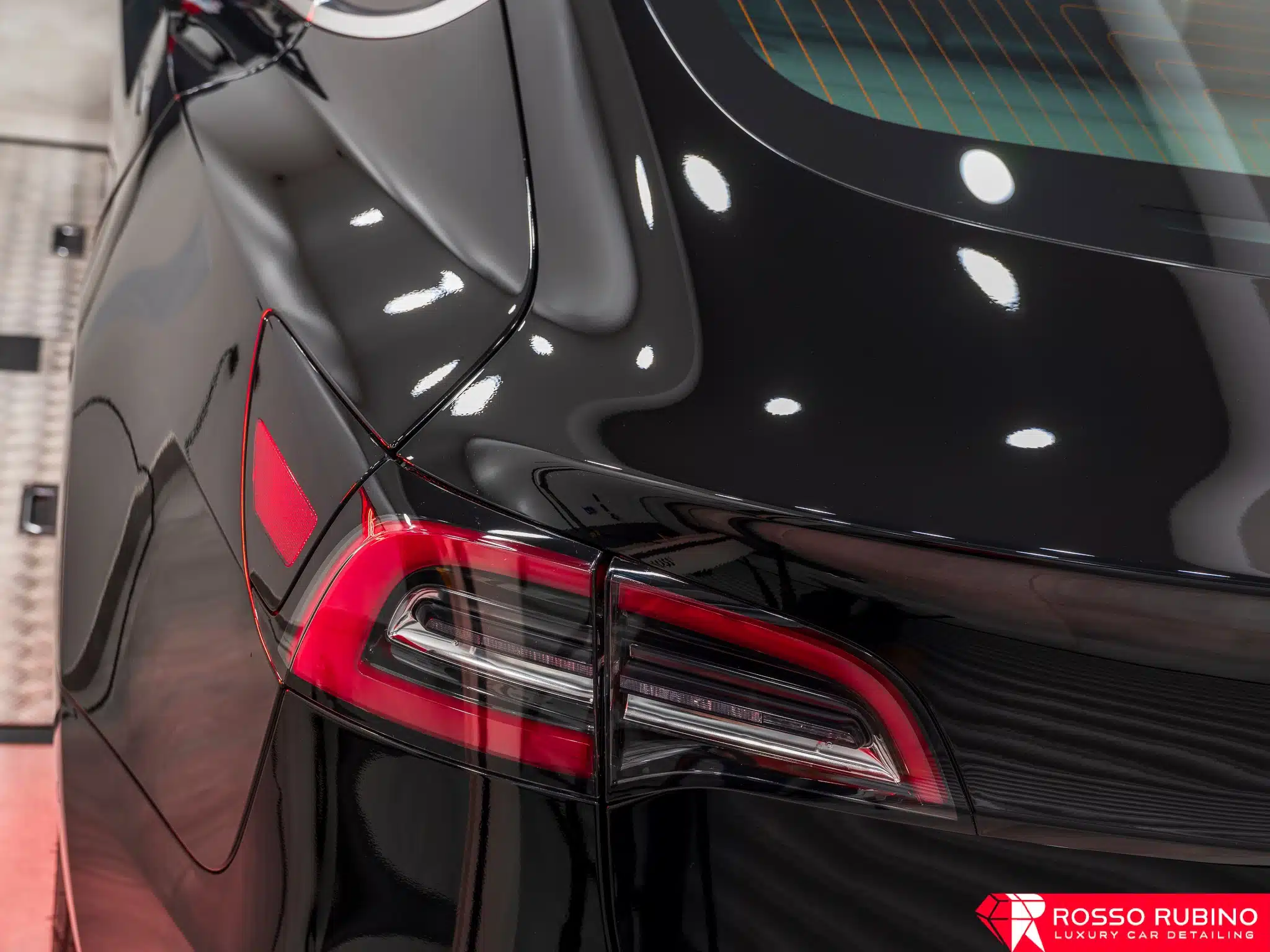 Tesla Model 3 43 rosso rubino car detailing pellicole ppf paint protection film 016