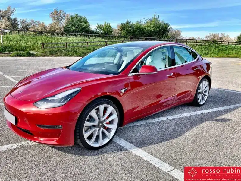 rosso rubino car detailing tesla model 3 performance 005